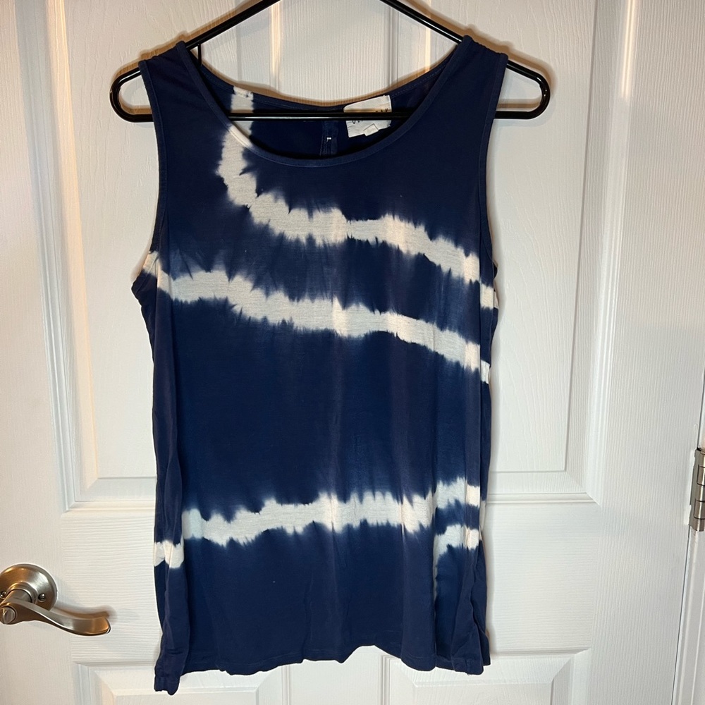 Olive & Oak Blue & White TieDye Tank Top Shirt Large